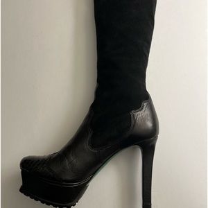 Lisa by Donald Pliner Black/Suede and snakeskin Tall boots